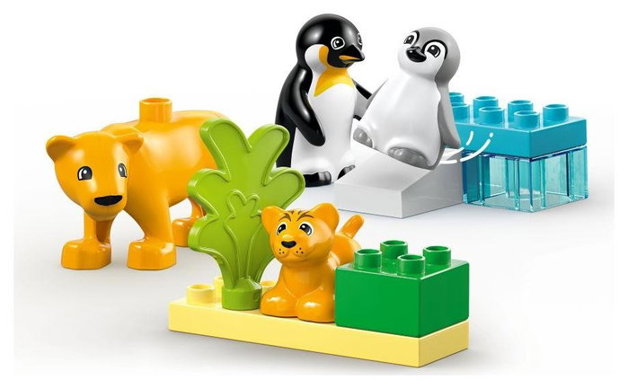 LEGO DUPLO Familias de la Fauna Salvaje: Pingüinos y Leones