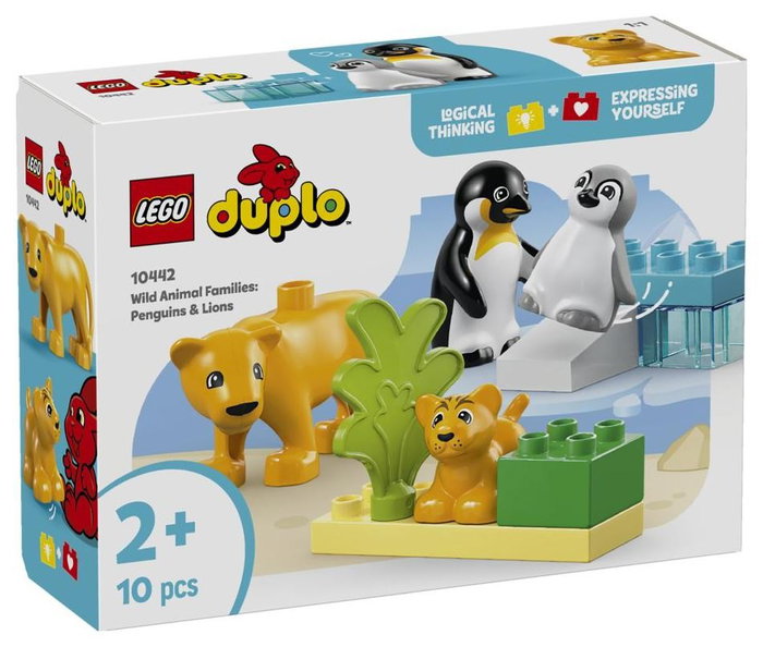 LEGO DUPLO Familias de la Fauna Salvaje: Pingüinos y Leones