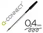 Q-connect Bolígrafo Transparente Negro Medio KF26040 Tinta a Base de Aceite Punta 1mm Trazo 0.4mm Suavidad Escritura