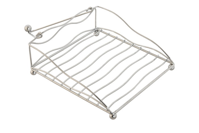 DKD Home Decor Servilletero de Metal Cromado Plateado DKD Home Decor Servilletero de Metal Cromado Plateado