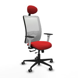 PIQUERAS Y CRESPO Silla de oficina Zulema Rojo/Blanco con mecanismo Sincro/Traslack