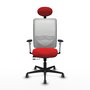 PIQUERAS Y CRESPO Silla de oficina Zulema Rojo/Blanco con mecanismo Sincro/Traslack