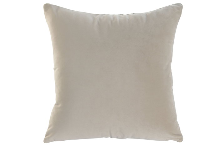 DKD Home Decor Cojín Jacquard PU Beige 45x10x45 cm