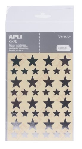 Apli Gomets estrella plata bolsa con 3 hojas