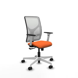 PIQUERAS Y CRESPO Silla de oficina Motilla con mecanismo Sincro, Naranja y Blanco