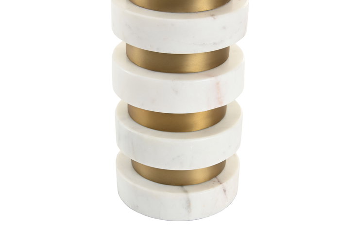 DKD Home Decor Lámpara Sobremesa India lamps 1c25 Acero Mármol Dorado Beige 50 x 98 x 30 cm