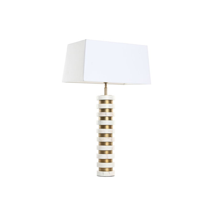 DKD Home Decor Lámpara de Sobremesa Acero y Mármol Dorado