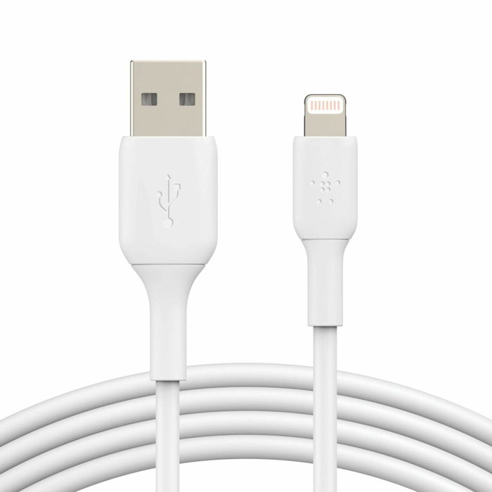 Belkin - Cable de Carga y Sincronización Lightning a USB-A de 1 m, Color Blanco, para iPhone, iPad (CAA001BT1MWH)