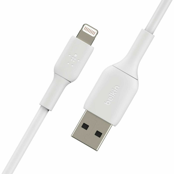Belkin - Cable de Carga y Sincronización Lightning a USB-A de 1 m, Color Blanco, para iPhone, iPad (CAA001BT1MWH)