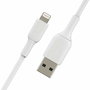 Belkin - Cable de Carga y Sincronización Lightning a USB-A de 1 m, Color Blanco, para iPhone, iPad (CAA001BT1MWH)