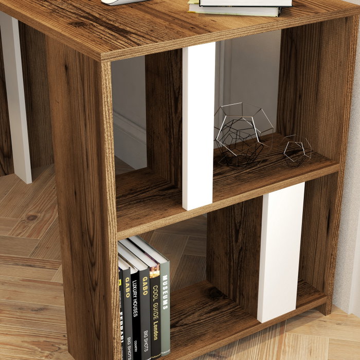 Hanah Home Mesa de estudio Lima Walnut, White