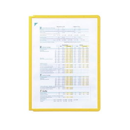 Durable Fundas para Clasificadores Sherpa A4 Transparentes con Marco Amarillo