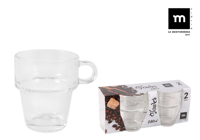 La Mediterranea Set de 2 Tazas de Desayuno Tower 240 ml La Mediterranea Set de 2 Tazas de Desayuno Tower 240 ml