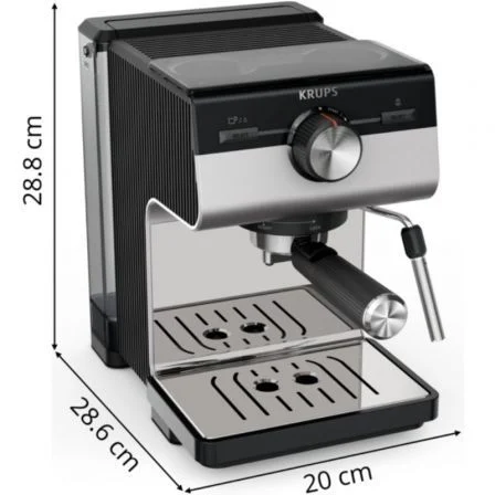 Krups Cafetera Expreso Authentic+ XP384E10 1450W 15 Bares Plateada