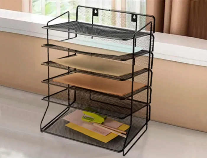 Q-connect Bandeja Sobremesa KF17289 Metálica Rejilla Negra 6 Bandejas 325x230x390 mm