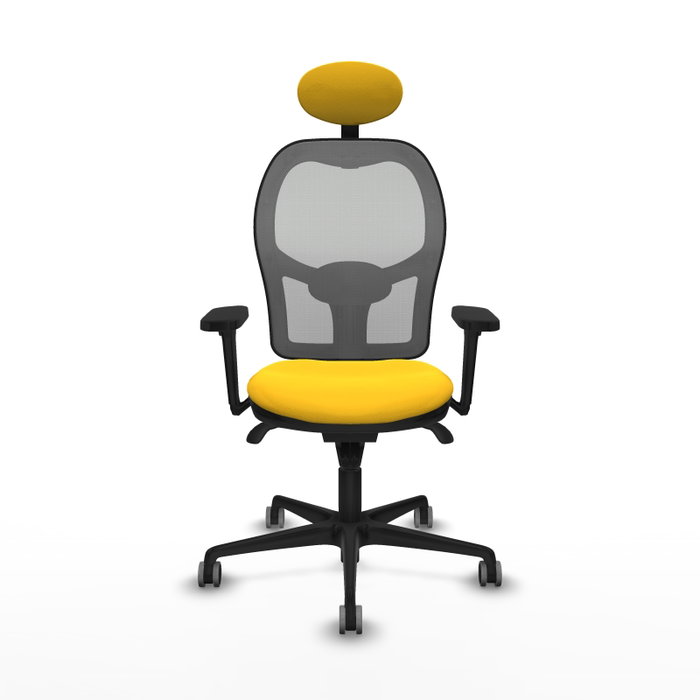 PIQUERAS Y CRESPO Silla de oficina Jorquera con mecanismo Sincro, Amarillo y Gris