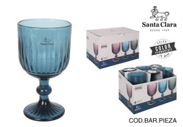Santa Clara Copa Odiel Azul 350 cc, Copa de Vidrio, 16.5 cm de Alto, Paquete de 1 (36 Unidades)