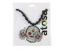 Set de Collar y Pendientes con Calavera y Rosas para Muerte Mexicana - Accesorio Día de los Muertos Catrina Halloween 2025