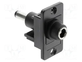 DeLOCK 91116 Módulo keystone de montaje en panel con conectores DC 5.5 x 2.1 mm, Negro