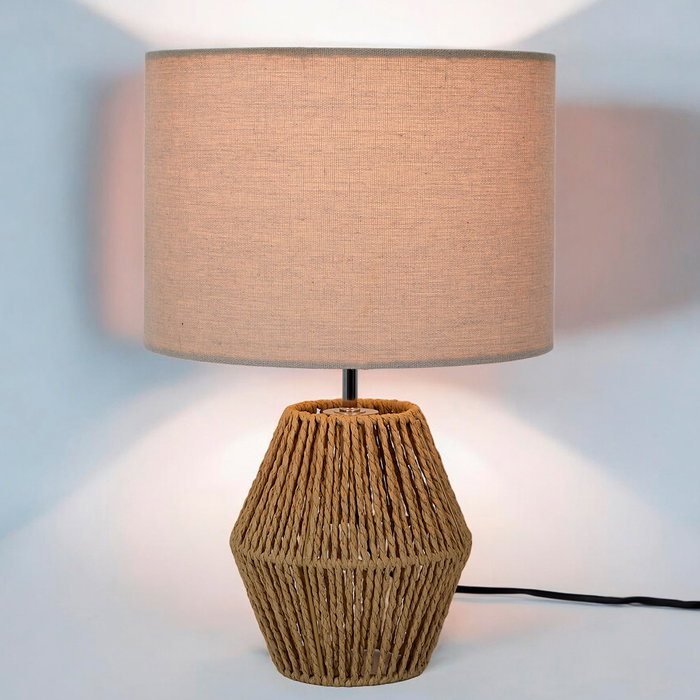 Home Deco Factory Lámpara Lino Y Cuerda Papel