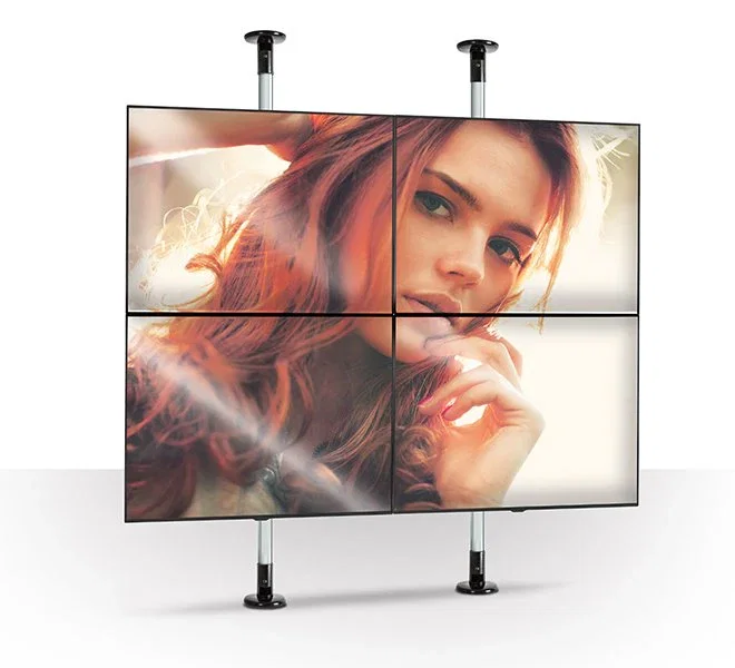 B-Tech BT7822 Soporte de montaje para columna, Blanco, Acero, Capacidad 150 kg, Compatible con Ø50 mm, 141 mm de altura