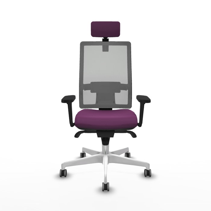 PIQUERAS Y CRESPO Silla de oficina Horna con mecanismo Sincro, Morado y Gris