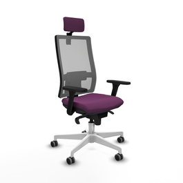 PIQUERAS Y CRESPO Silla de oficina Horna con mecanismo Sincro, Morado y Gris