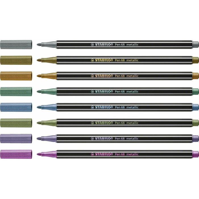 Stabilo Pen 68 Metallic Estuche de Metal 8 Unidades
