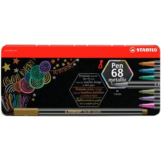 Stabilo Rotuladores Pen 68 Metallic C-Surtidos Metálicos Estuche De Metal 8 Ud Stabilo Rotuladores Pen 68 Metallic C-Surtidos Metálicos Estuche De Metal 8 Ud