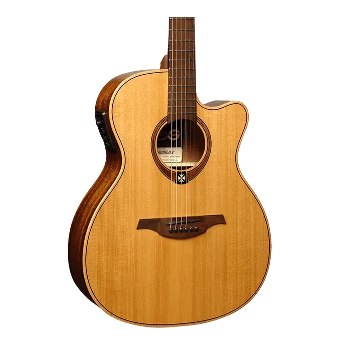 LAG Guitarra Acústica Auditorium Slim Cutaway Red Cedar con Electrónica Fishman Clásica II Natural
