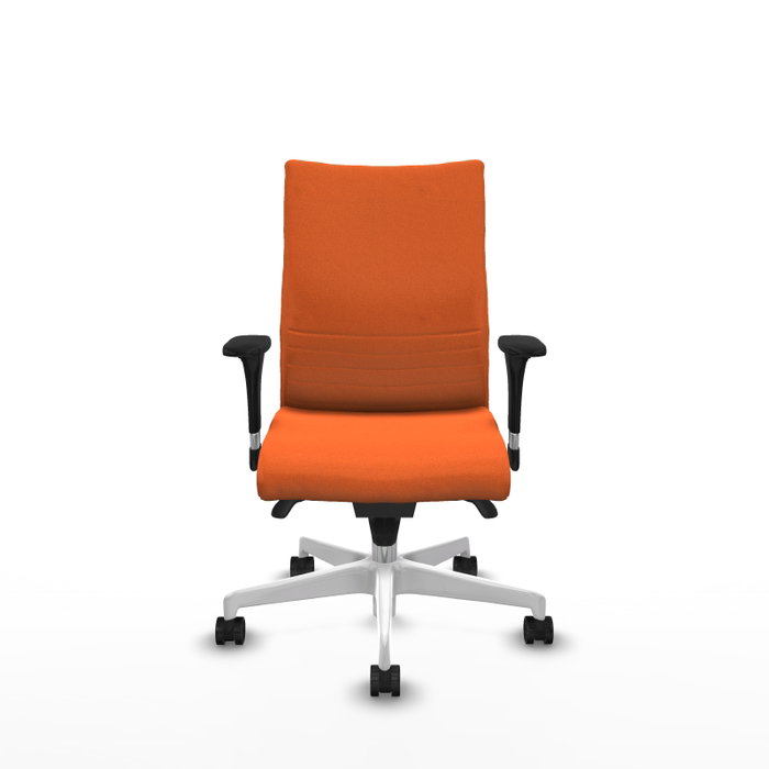 PIQUERAS Y CRESPO Silla Albacete Confidente Naranja con Mecanismo Sincro y Base Blanca PIQUERAS Y CRESPO Silla Albacete Confidente Naranja con Mecanismo Sincro y Base Blanca