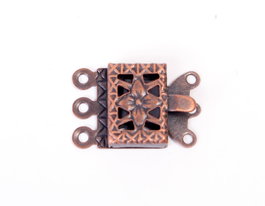 Innspiro Cierre metálico cuadrado cobrizo envejecido 11x10mm