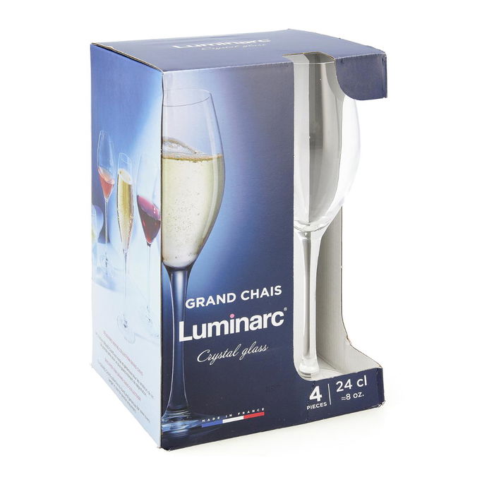 Caja 4 Copas Flauta Cristalín Grand Chais Luminarc 24 cL Caja 4 Copas Flauta Cristalín Grand Chais Luminarc 24 cL