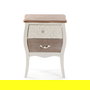 Versa Mesita Noche Rústica Blanca 2 Cajones 30 x 62.5 x 44 cm Madera MDF Pino