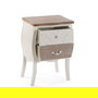 Versa Mesita Noche Rústica Blanca 2 Cajones 30 x 62.5 x 44 cm Madera MDF Pino
