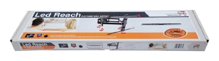 OMB LED Reach Soporte de TV Brazo Articulado para Pantallas de 94 a 165 cm (37" a 65"), 50 kg, VESA 200x200 a 400x400 mm, Giratorio, Gestión de Cables, Negro