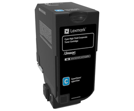 Lexmark 74C2HCE Cartucho de Tóner Cian XXL / 74C2HCE