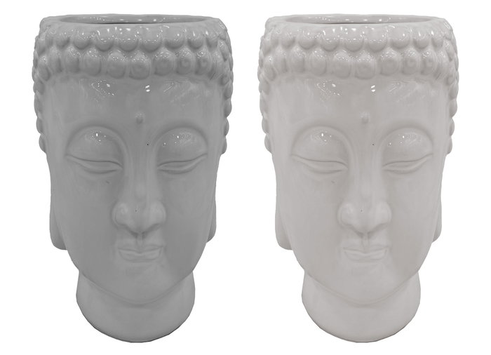 DKD Home Decor Macetero de Cerámica Cara Buda Surtido de 2 Unidades DKD Home Decor Macetero de Cerámica Cara Buda Surtido de 2 Unidades