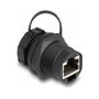 DeLOCK Acoplador RJ45 Cat.6A con tapa de sellado IP67 Negro