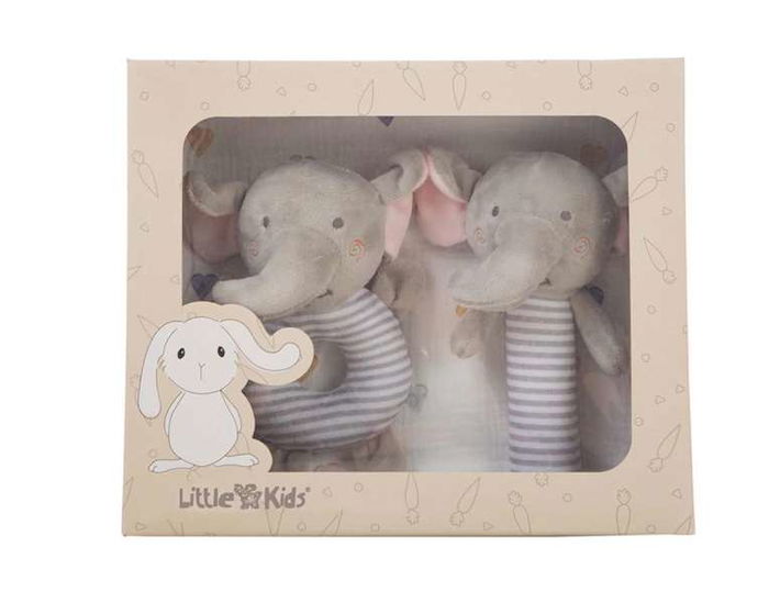 Creaciones Llopis Set Caja + Muselina 90x65cm + Pito + Sonajero 20cm Elefante Creaciones Llopis Set Caja + Muselina 90x65cm + Pito + Sonajero 20cm Elefante
