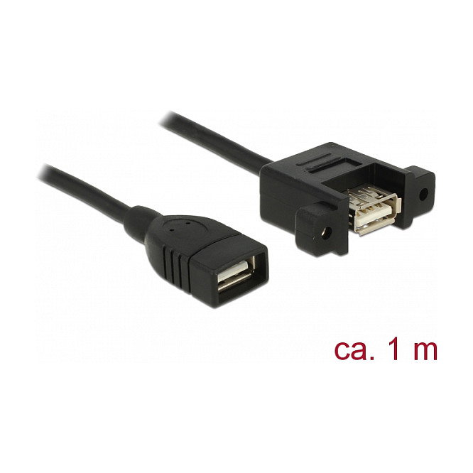 DeLOCK Cable USB 2.0 Tipo A hembra a hembra 85460, 1 m, Negro DeLOCK Cable USB 2.0 Tipo A hembra a hembra 85460, 1 m, Negro