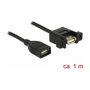 DeLOCK Cable USB 2.0 Tipo A hembra a hembra 85460, 1 m, Negro