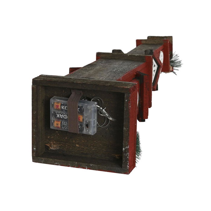 DKD Home Decor Casa Navidad Tradicional Rojo Blanco Madera Led 14 x 63 x 16 cm (2 Unidades)