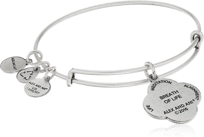 Alex And Ani Pulsera Soplo Vida Plateada