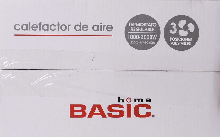 Basic Home Calefactor Aire 1000-2000W 13 cm ancho x 26.5 cm alto x 23 cm largo (4 Unidades)