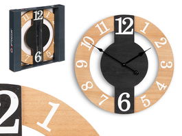 Giftdecor Reloj de Pared Negro Metal 40x40x3.5cm (Set de 6)