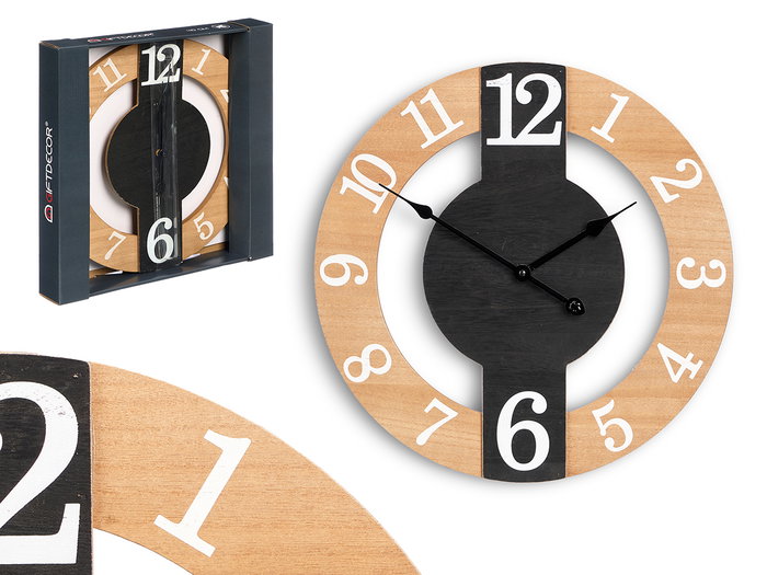 Giftdecor Reloj de Pared Negro Metal 40x40x3.5cm (Set de 6) Giftdecor Reloj de Pared Negro Metal 40x40x3.5cm (Set de 6)