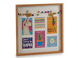 Giftdecor Portafoto Cuadro Múltiple Borlas Cuadradas 40x3x40 cm (Set de 6)