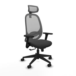 PIQUERAS Y CRESPO Silla de oficina Cilanco con mecanismo Sincro, Gris oscuro y Gris