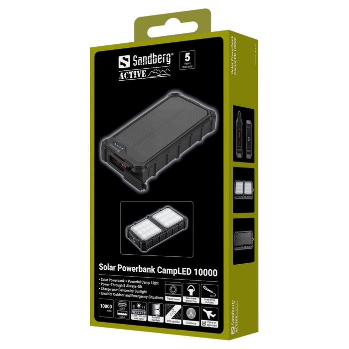 SANDBERG Solar Powerbank CampLED 10000